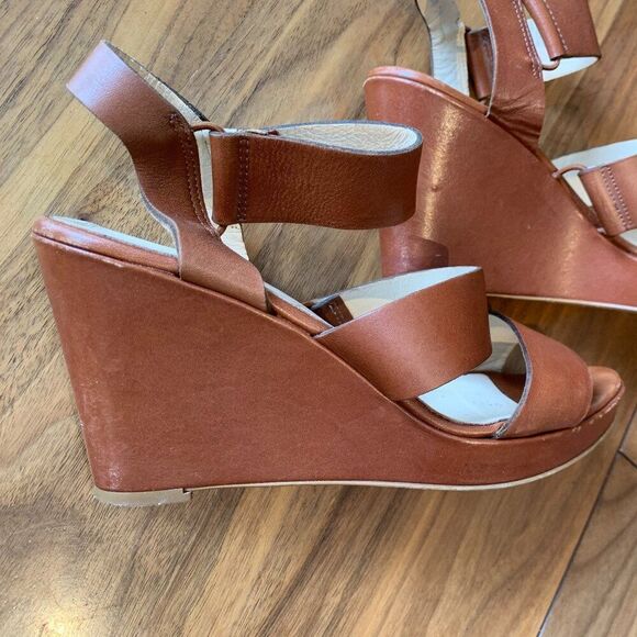 Sesto Meucci shoe wedge heel, leather, strappy, sandal, Italian made, platform - Picture 2 of 16